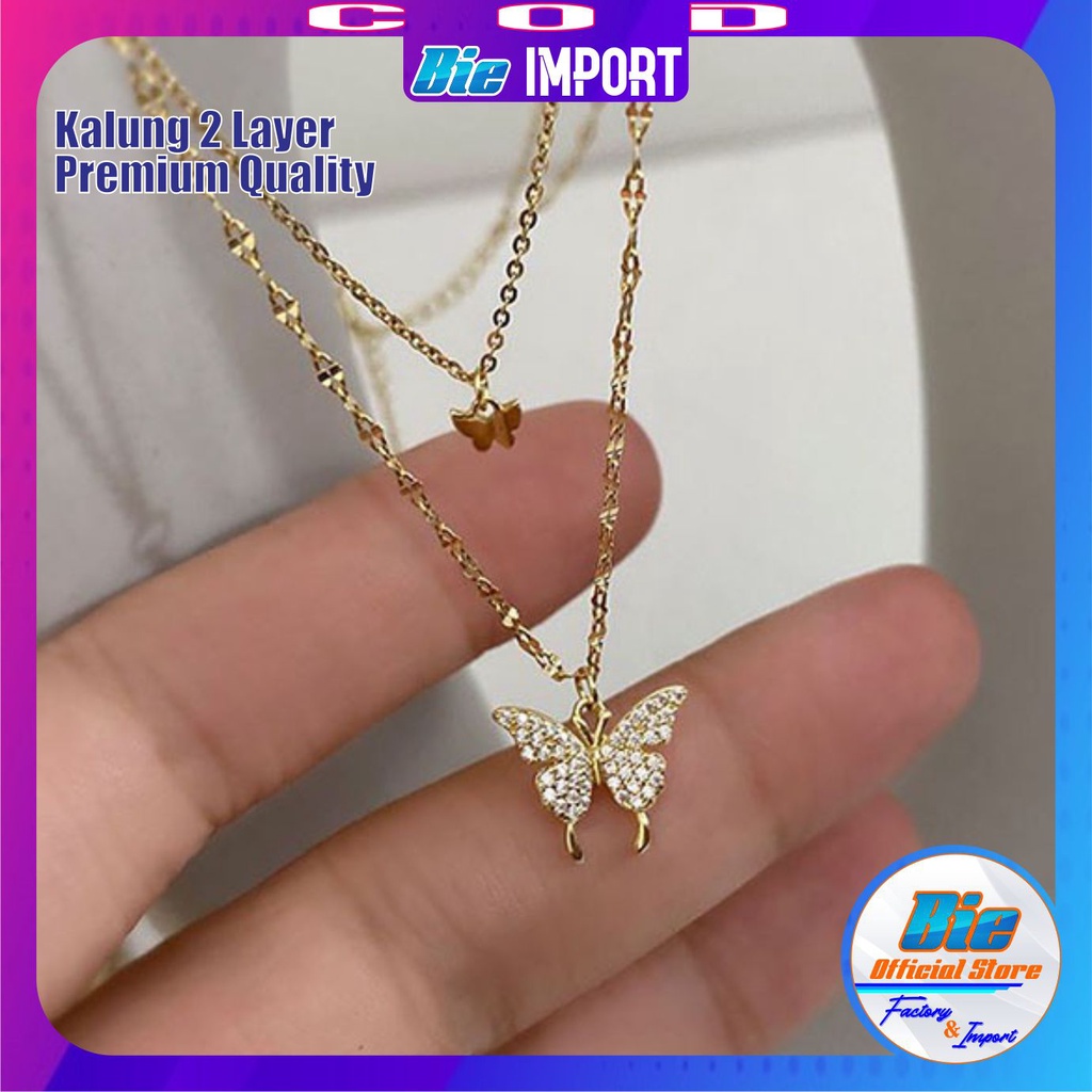 Kalung Korea 2 Layer Premium Impor Best Seller