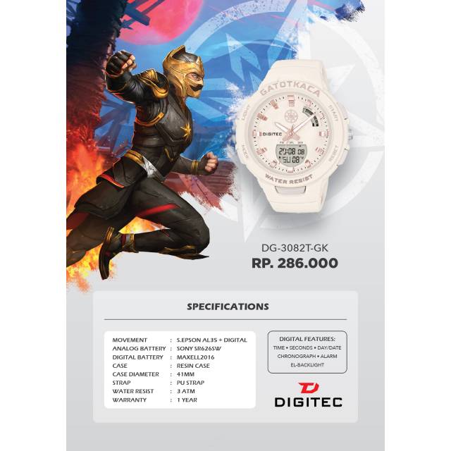 DIGITEC DG 3082 / DG3082 / DG 3082T GK GATOT KACA Watch Jam Tangan ORIGINAL
