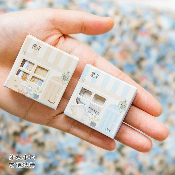 [MILOLI] 45Pcs CUTE CHARACTER Deco Sticker DIY Scrapbook Stiker Jurnal Diary Planner Kotak - B0127-3
