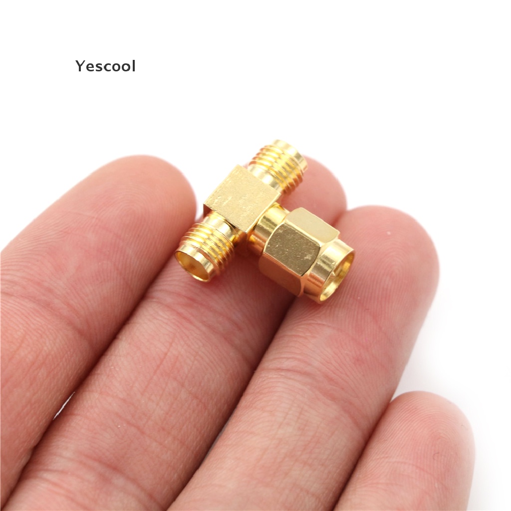 Yescool Adapter Konektor SMA Male Ke 2 Female Tipe T 3 Arah