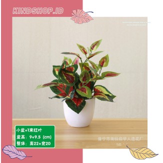 KINDSTORE❤ | LEAF03 | Tanaman Palsu Kecil Plastik Hias Pot Bunga Artificial Daun Rambat Dekorasi