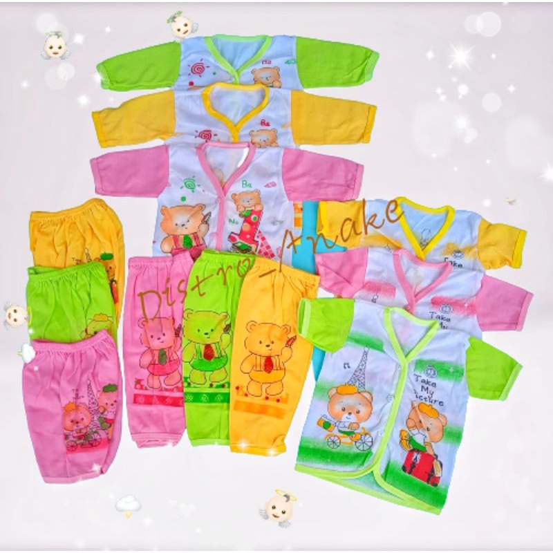 SETELAN BAJU BAYI LAKI PEREMPUAN /3 Pcs BAJU BAYI BERMOTIF UMUR 0 - 3 BULAN
