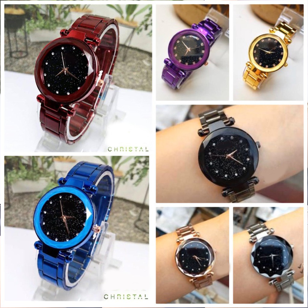 [✅COD] Jam Tangan Rantai Analog Watch Fashion Wanita Pria Cewek Cowok Anti Air Murah Couple Original