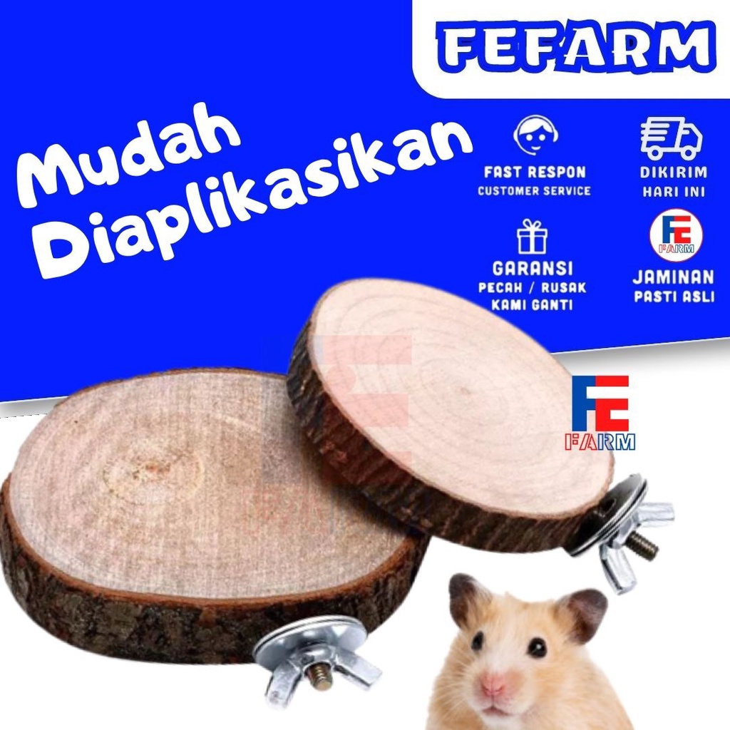 Wooden Coaster Wood Slice Potongan Kayu Decor Alas Burung Hamster FEFARM