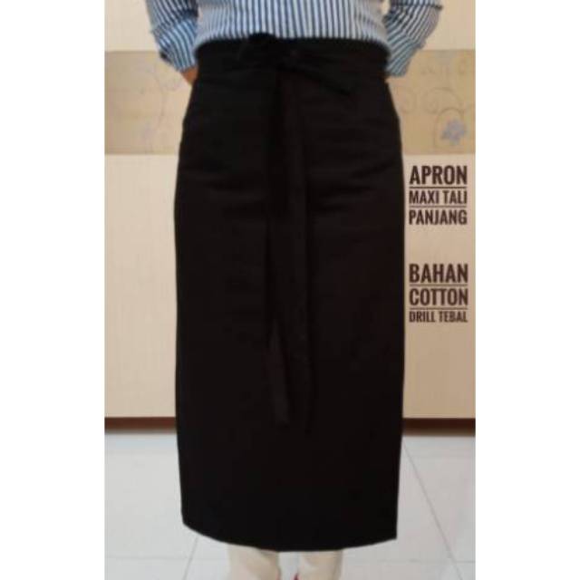 Celemek Apron Cotton Half Maxi Hitam Harga Murah Mutu Prima