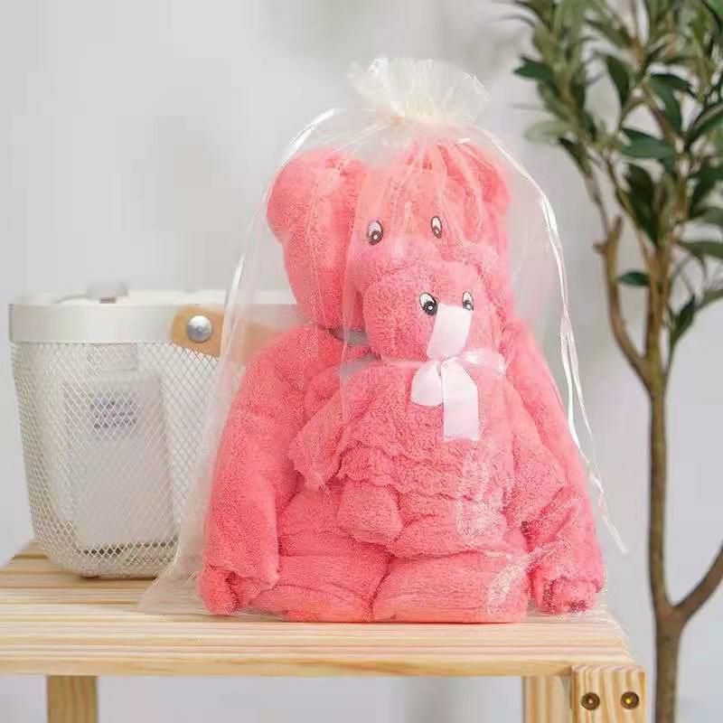 Handuk Set Boneka Beruang 2in1 HANDUK micro fiber HANDUK MANDI DAN WAJAH COTTON TOWEL DENGAN BAHAN LEMBUT