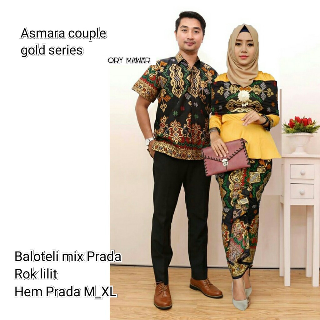 Sarimbit Batik Anggun Couple Asmara kemben - Warna Merah, Tosca, Late, Biru, Kuning - M L XL