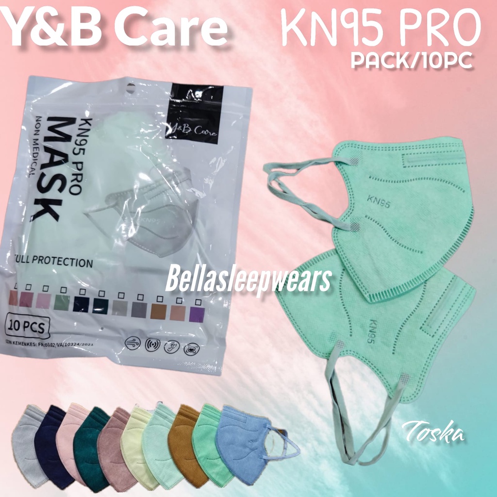 KN95 PRO Y&amp;B CARE 5PLY PACK ISI 10 - MASKER KN95 PRO / PRO HYBRID NEW YB CARE KOREA KEMENKES RI