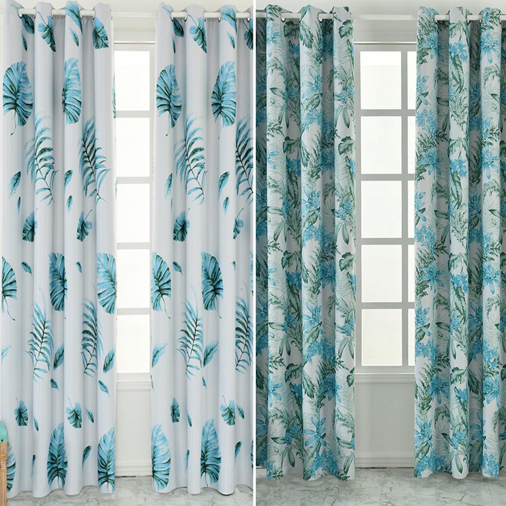 ReadyBlackout Curtains Tropical Print Living Room Bedroom Windows Drapes Curtain Shopee Indonesia