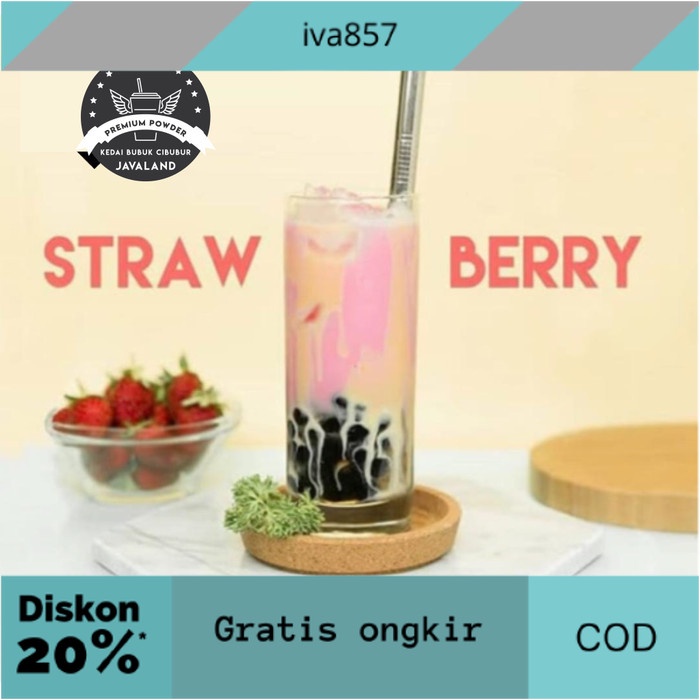 

PROMO Strawberry PREMIUM Bubuk Minuman Bubble Powder Javaland GRATIS ONGKIR