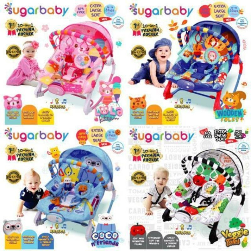 Sugar Baby 10 in 1 Premium Rocker - Extra Large Seat Bouncer SugarBaby 10in1 Rocker