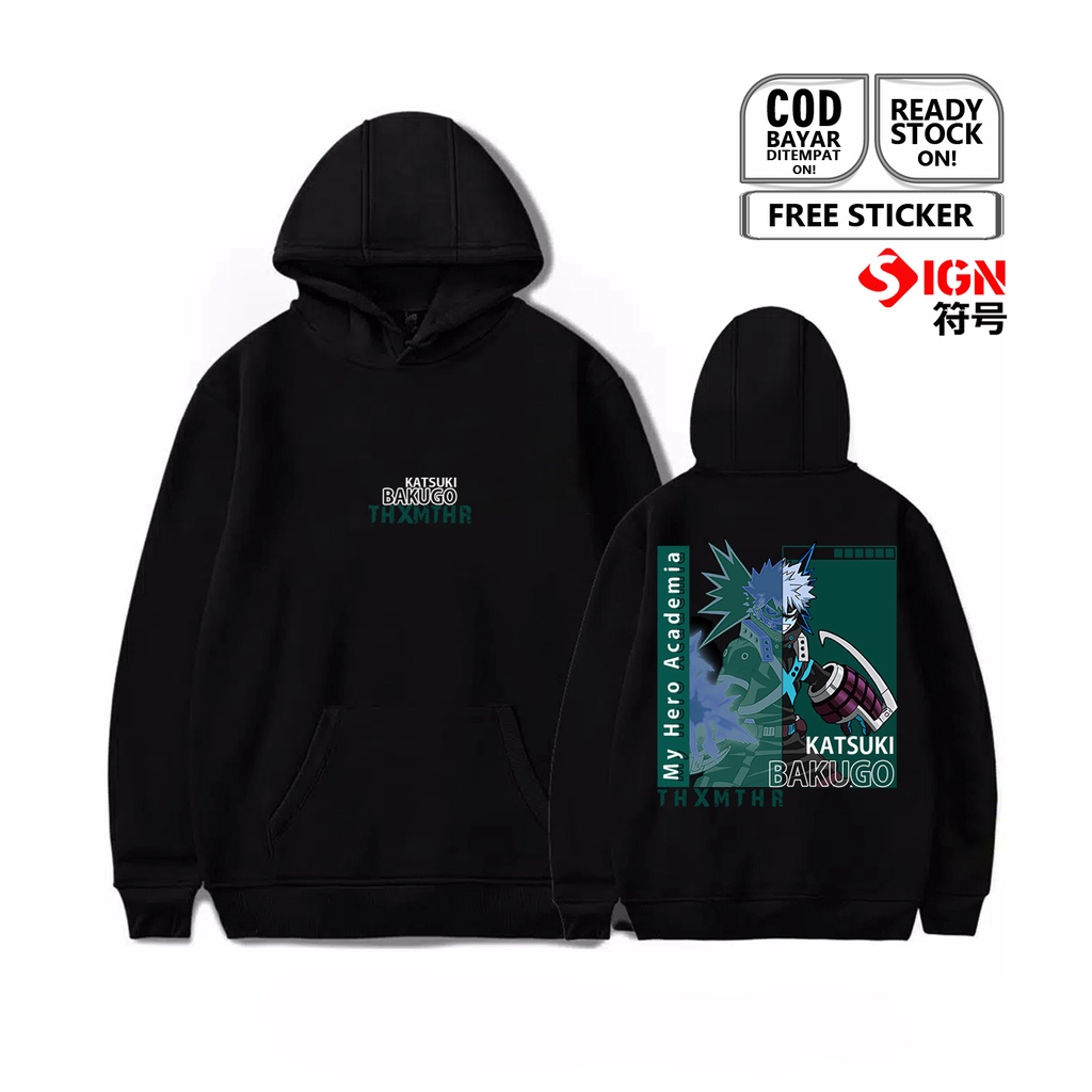 HOODIE ANIME MANGA KATSUKI BAKUGO MY HERO ACADEMIA IZUKU MIDORIYA DEKU TOMURA BAJU JEPANG JAPAN SIGN