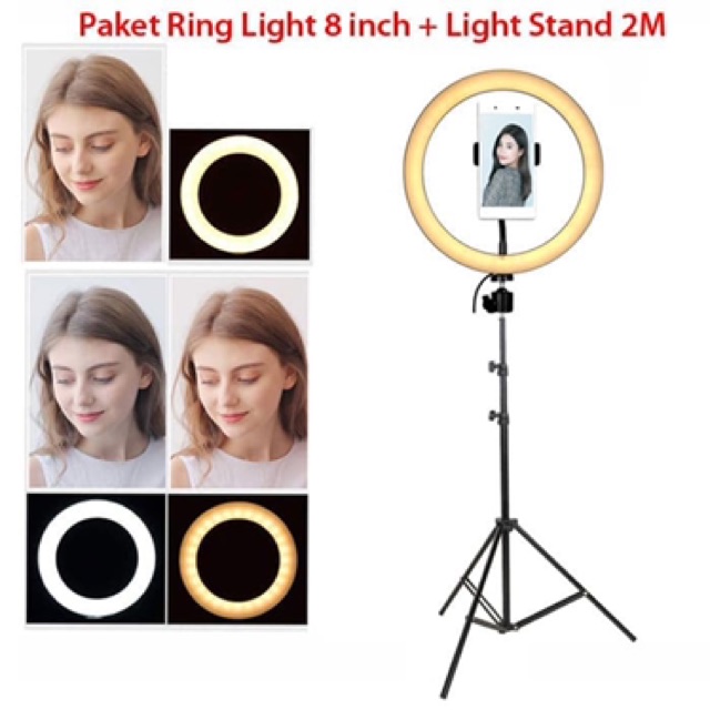 Tripod Ring Light 26Cm Ringlight Makeup Lampu Cincin Dimmable