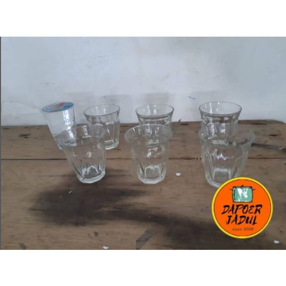 gelas kaca jadul isi 6 pcs