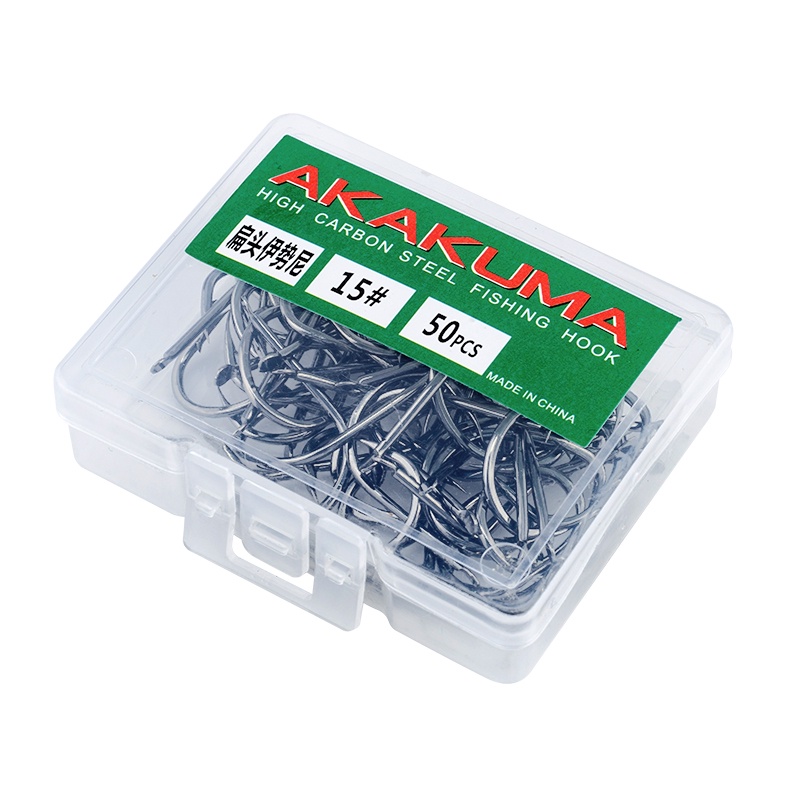 100pcs / Box Kail Pancing Bahan Carbon Stainless Steel Tahan Lama