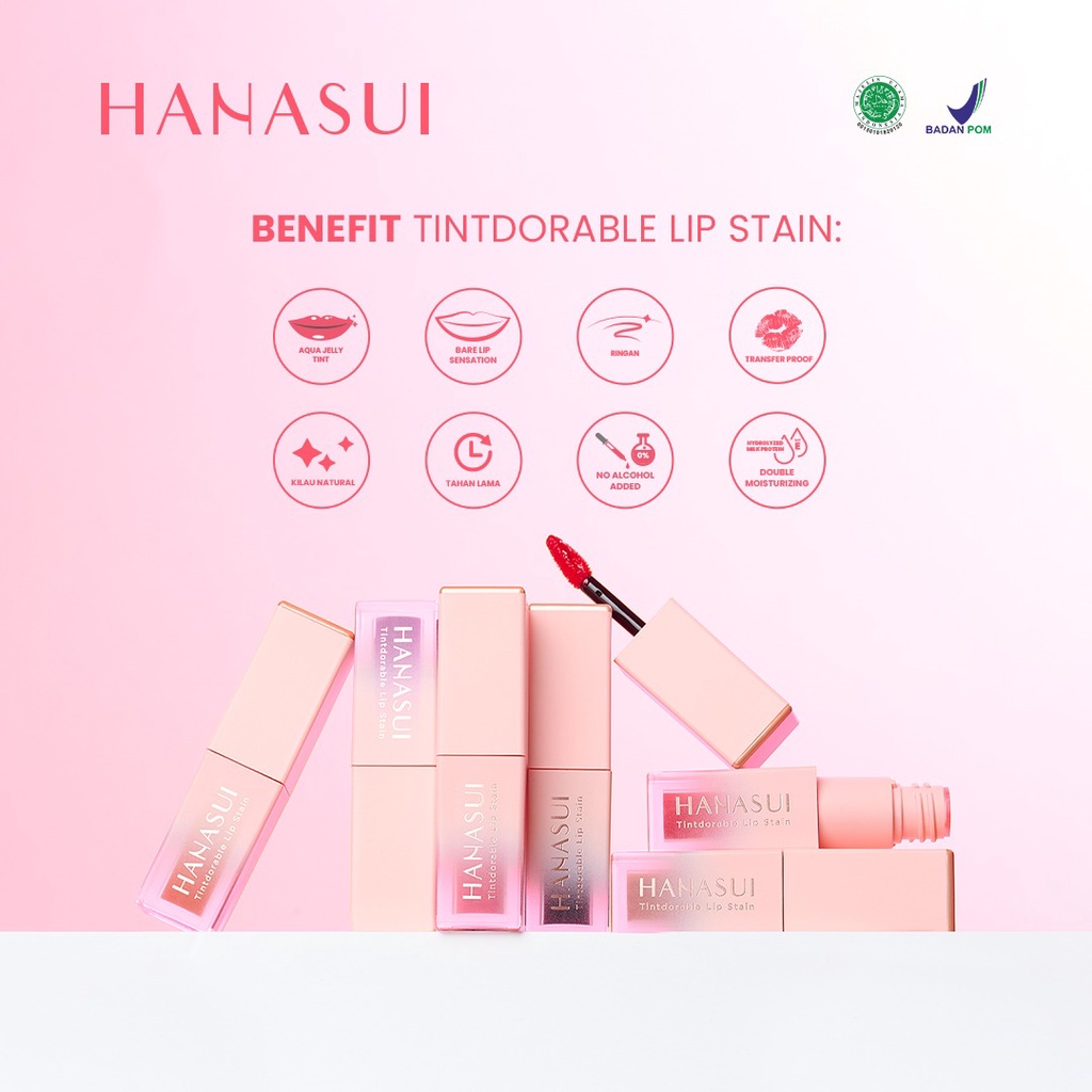 Hanasui Tintdorable Lip Stain Liptint Original 100% Termurah