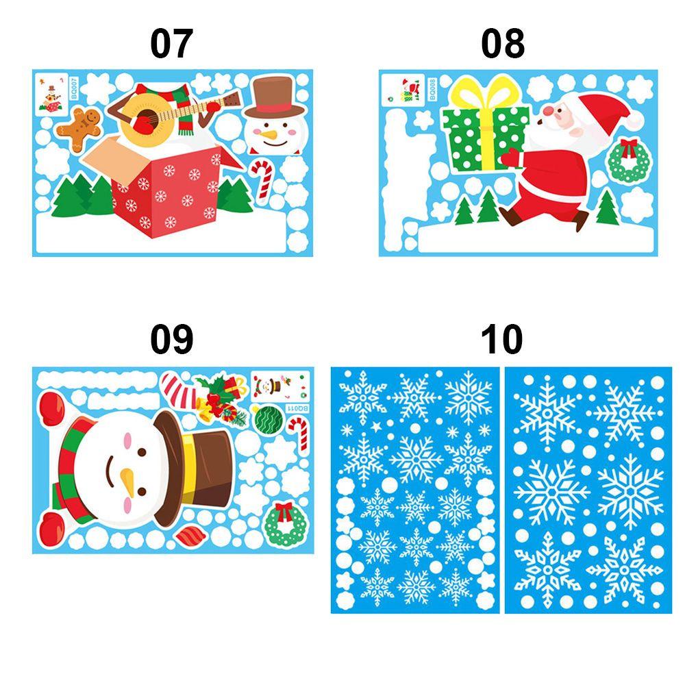 Solighter Merry Christmas Stiker Jendela Rumah Layout Dinding Warna Self Adhesive Santa Claus