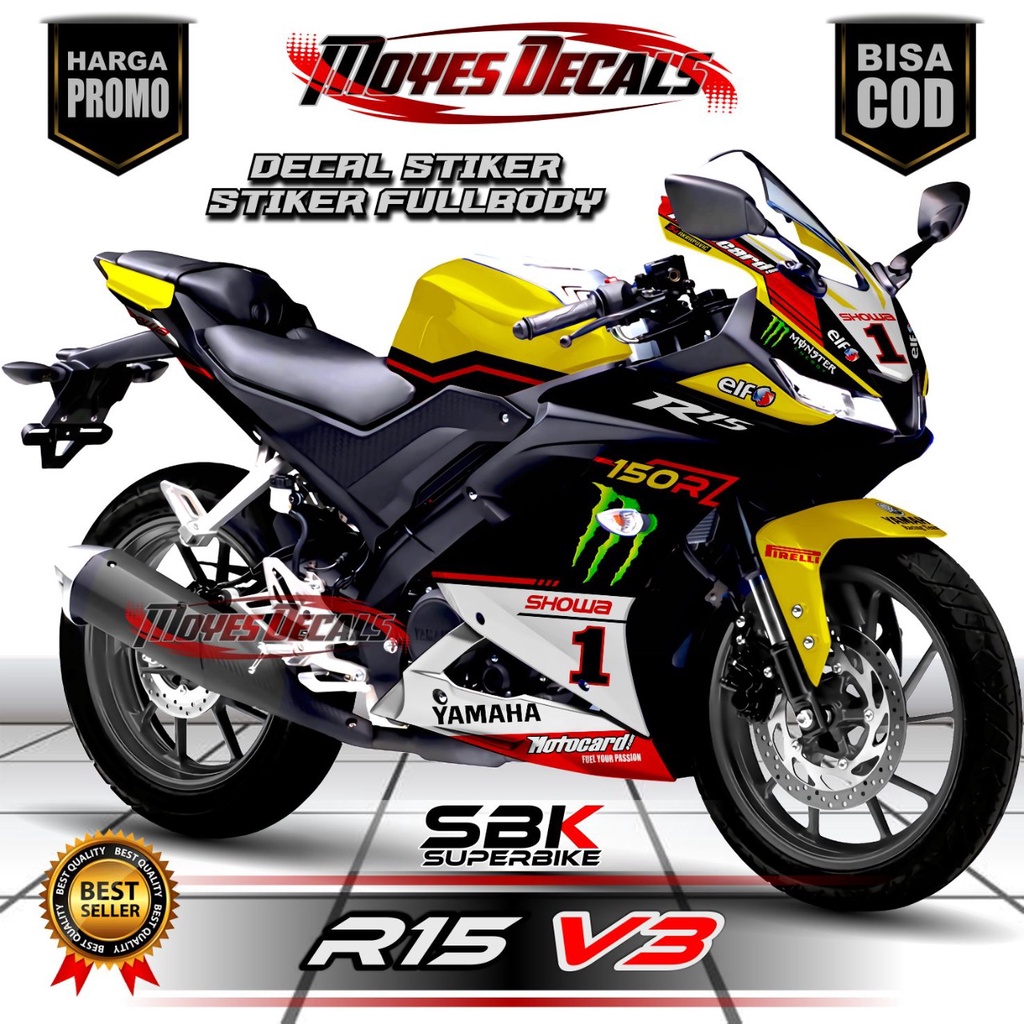 Decal Fullbody R15 V3 - SBK PATA Black Yellow Sticker Decal R15 V3