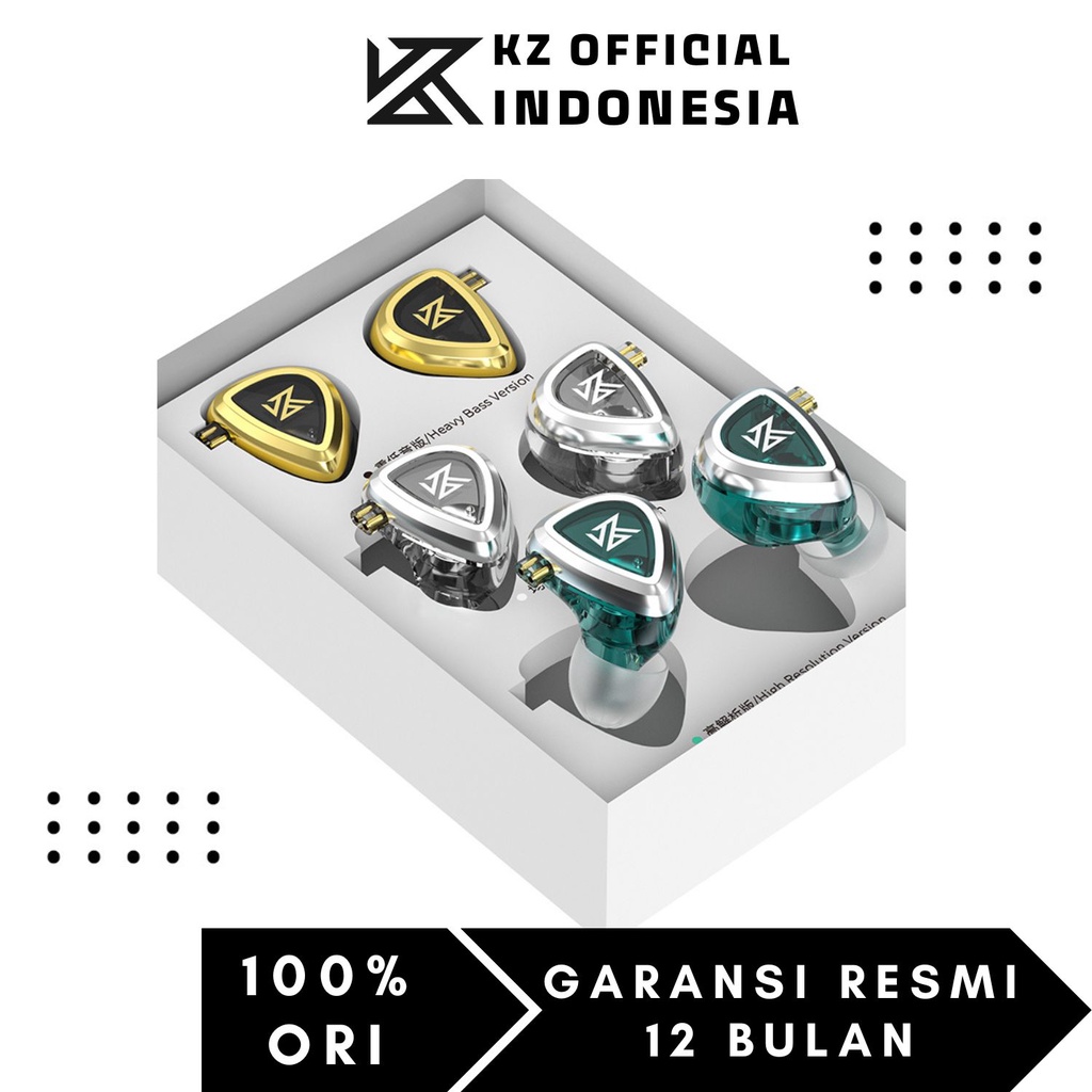 KZ EDA 3 Earphone in 1 Box In Ear Earphone with MIC - 3 in 1 - Garansi Resmi