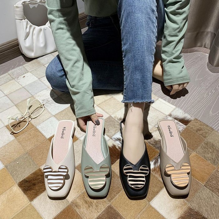 Sepatu Fashion Flat Tawana Mickey/Flat Jelly Shoes Wanita Mickey Impor