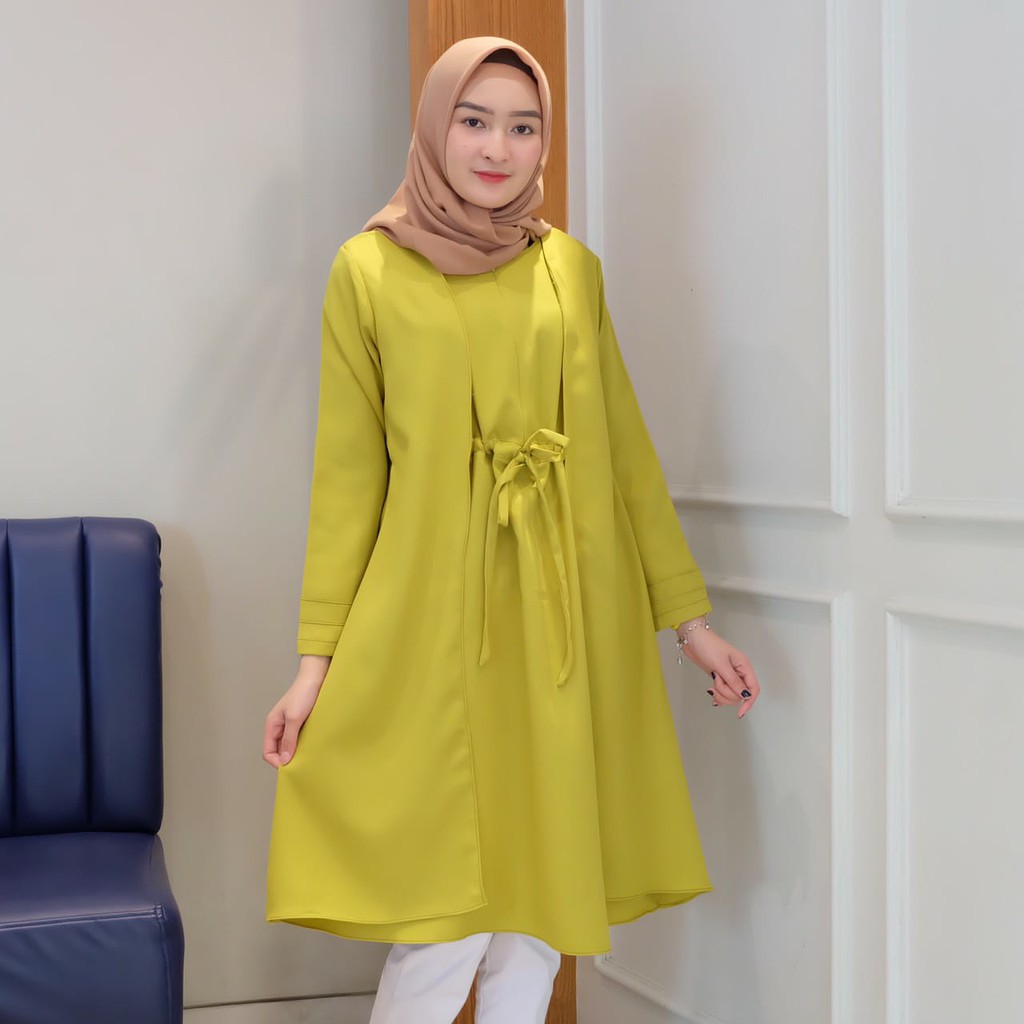 Zara Tunik Lemon Atasan Wanita Muslim Fashion Atasan Terbaru Shopee Indonesia