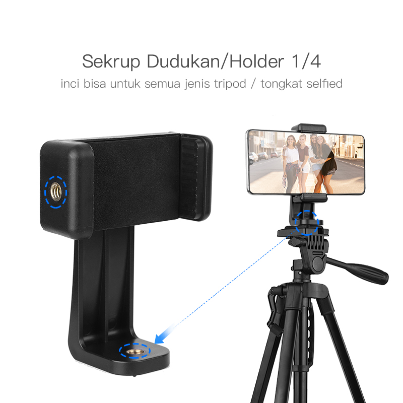 【Ready】Tripod Phone Mount Adapter Compatible with Phone Camera Stand Cell Phone Attachment Clip Clam