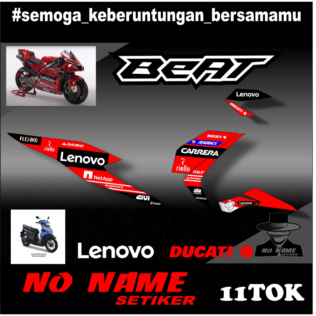 Striping BEAT NEW ESP ISS CBS DELUXE 2020-2021 (11tok) Motif Moto Gp ducati - Sticker Lis Variasi New Beat Esp Beat Street 2020 - 2021