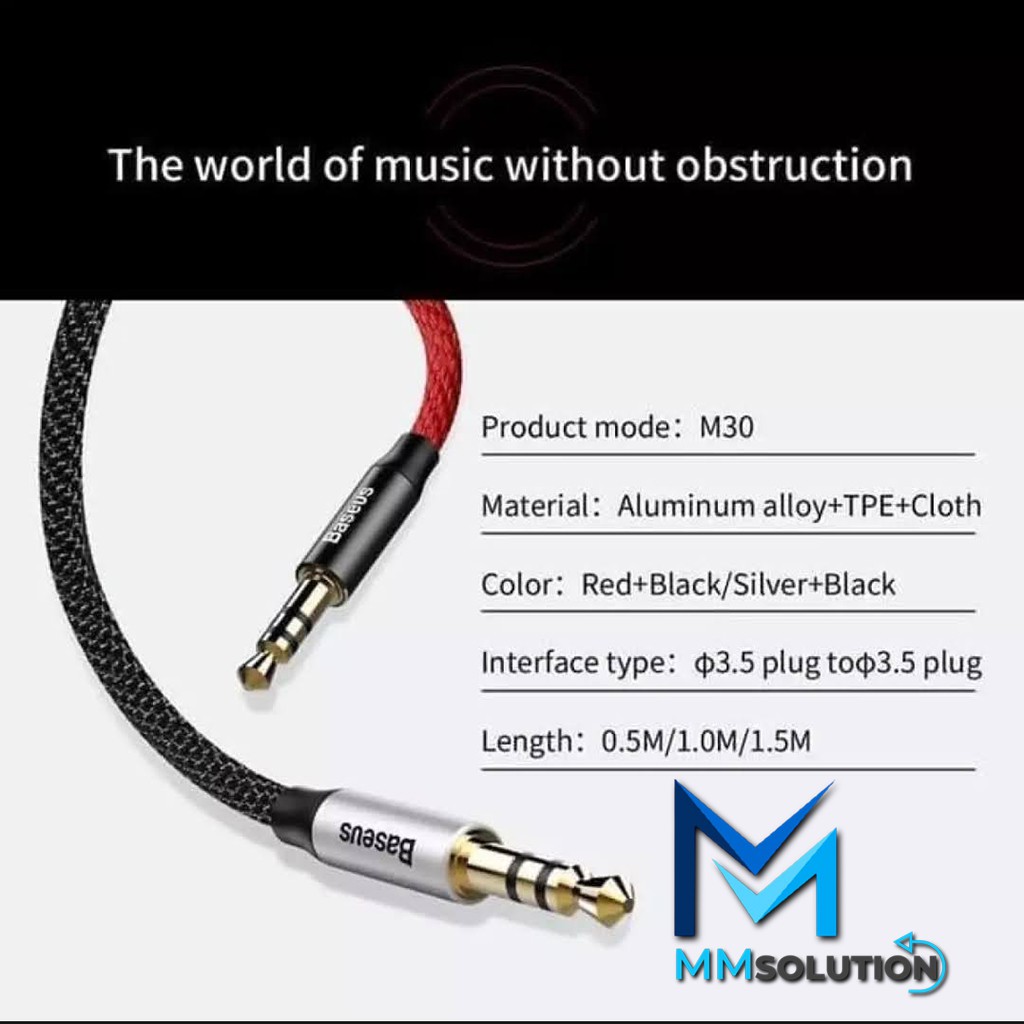 BASEUS Yiven M30 Kabel Audio Aux 3.5mm Male to Male ORIGINAL