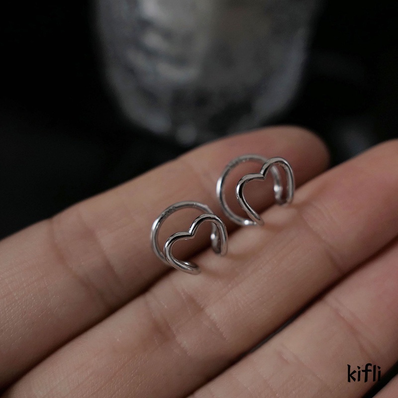 2 Pcs / Anting Klip Telinga,Cinta Fashion,Aksesoris Wanita