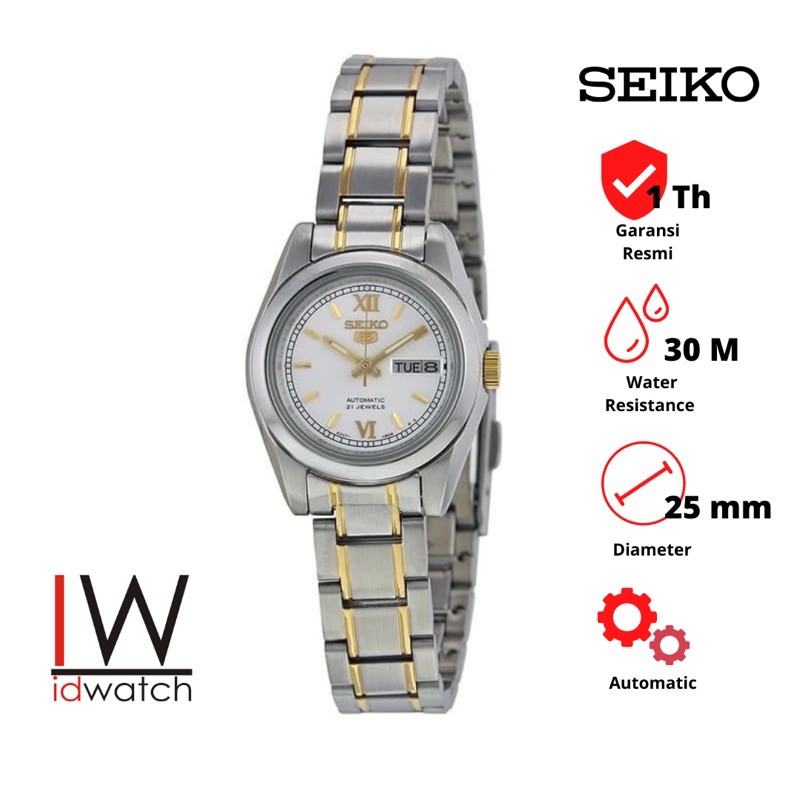 Seiko 5 SYMK29K1 Automatic Jam Tangan Wanita Original SYMK29 Cewek Strap Rantai Stainless