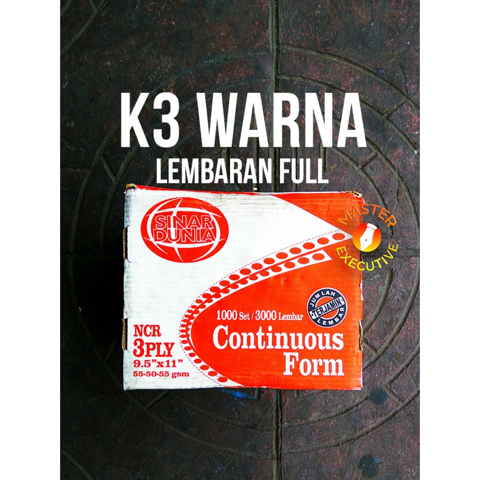

Unik Sinar Dunia Kertas Continuous Form HVS 3 Ply 9.5 " x 11 " K3 Warna terbaik