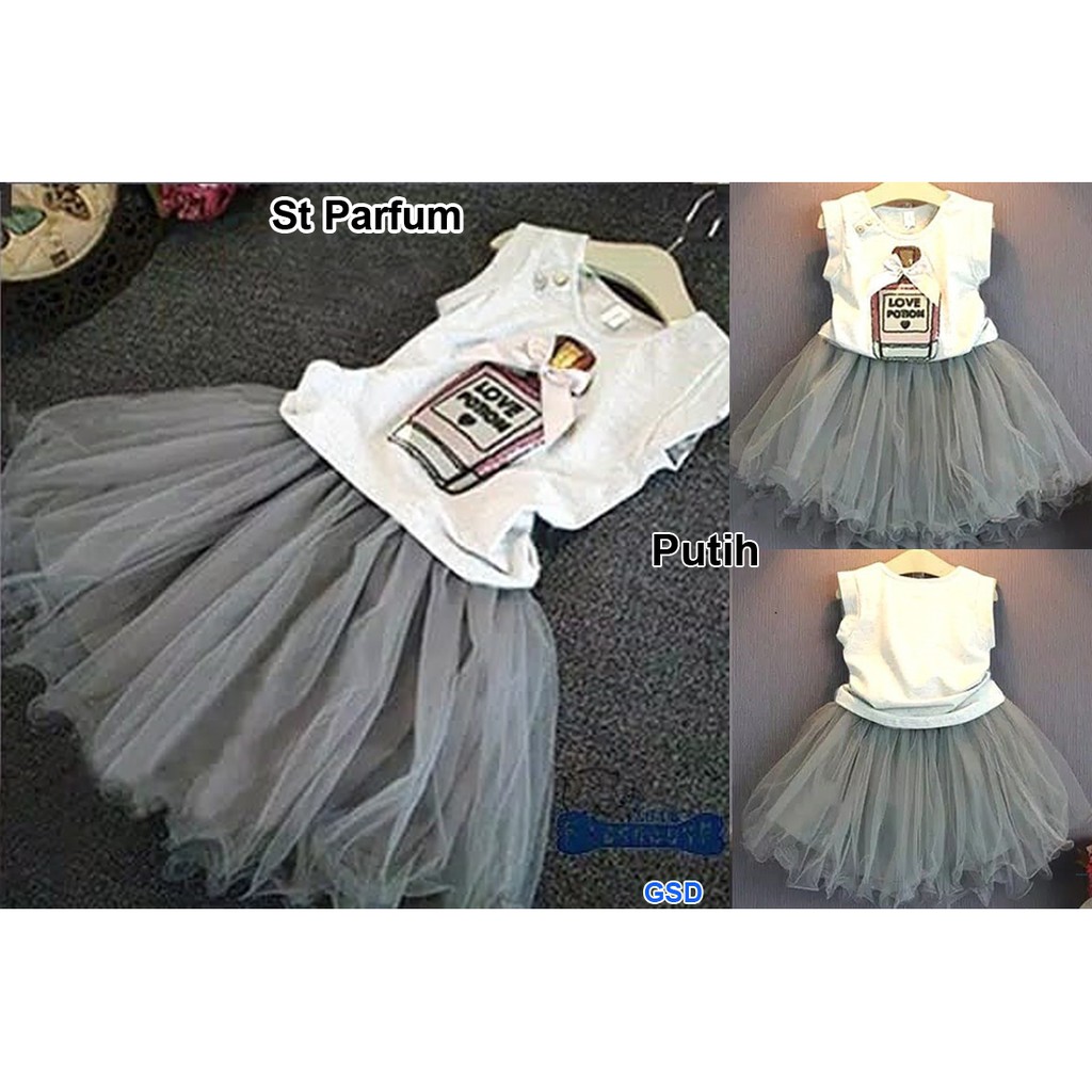 Set Parfum Kids/ Diskon Setelan Anak Perempuan  Rok Tutu Anak Bayi/Baju Anak Best Seller