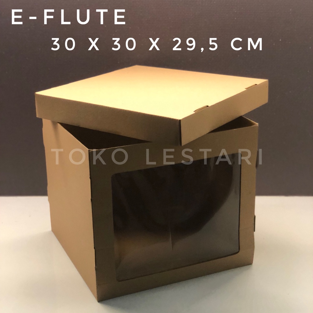 

Box Kardus E-Flute Dus Kotak Box Tart Cake Tinggi 30x30x29,5 cm Dus Kue Tart Ulang Tahun Box Hampers dll