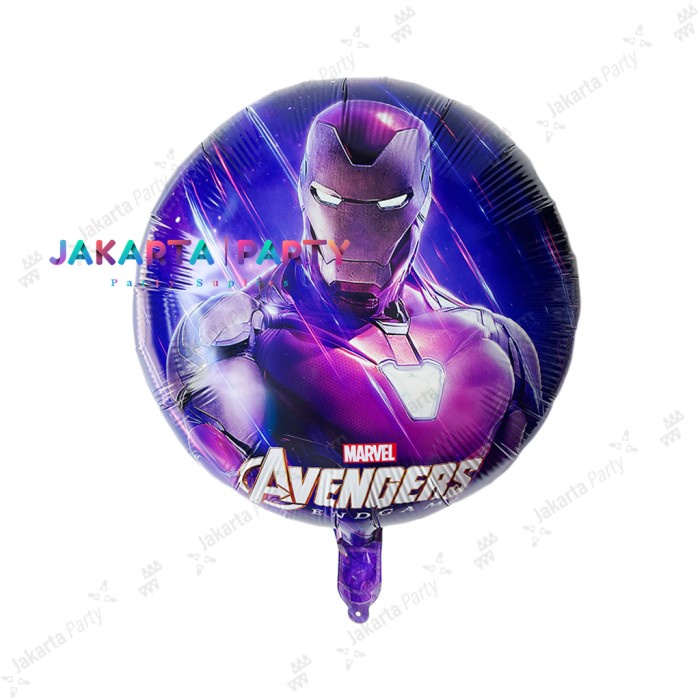 Balon Bulat Ironman #1 / Balon Foil Ironman / Balon Karakter Iron man