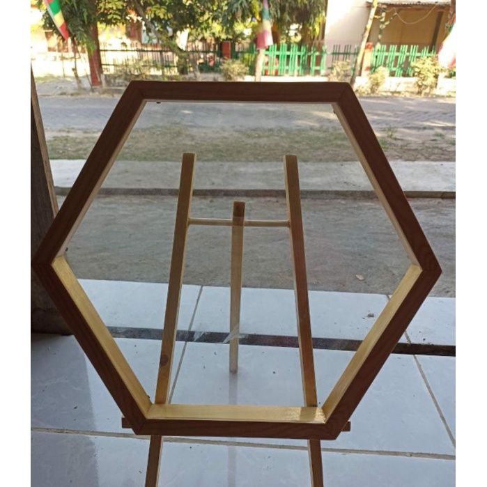 Pigura Frame kayu / MDF / Bingkai kayu MDF Hexagonal
