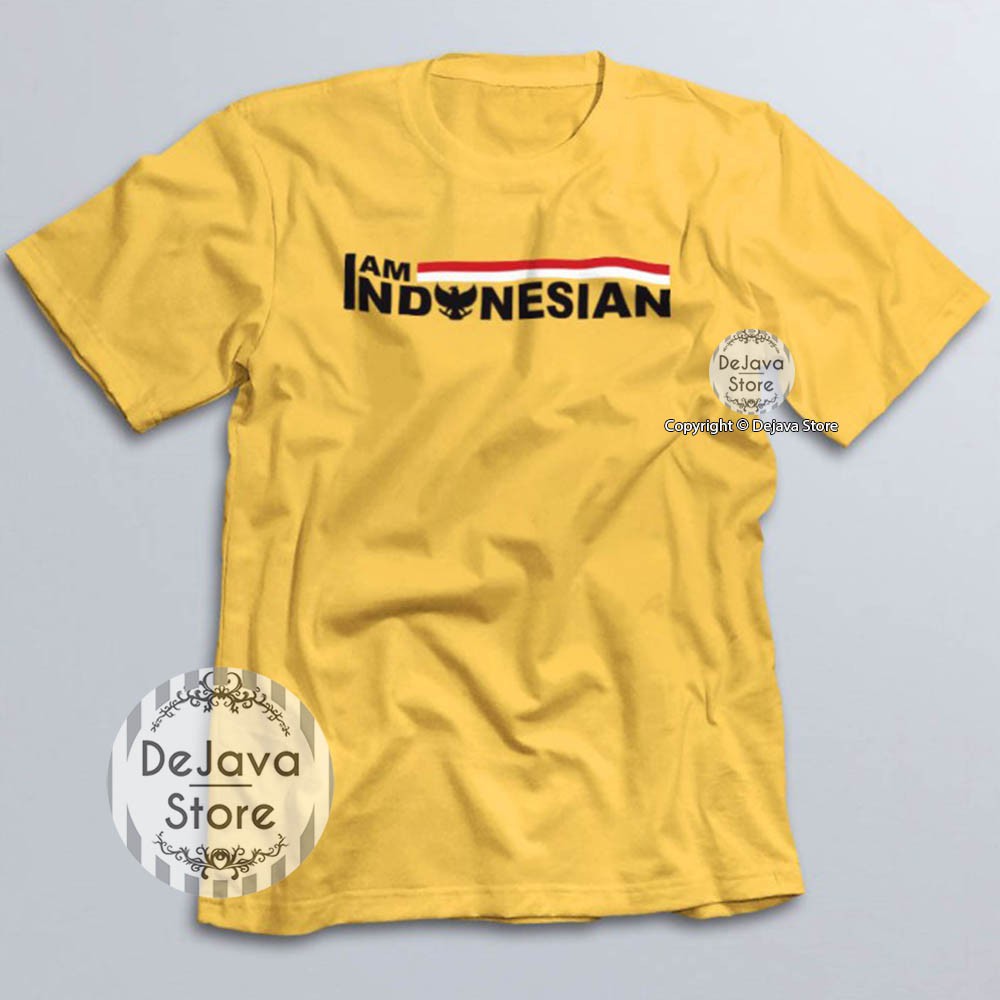 Kaos Distro Indonesia Iam Indonesian Baju Kemerdekaan Cotton Combed 30s Unisex Premium | 1608-KUNING