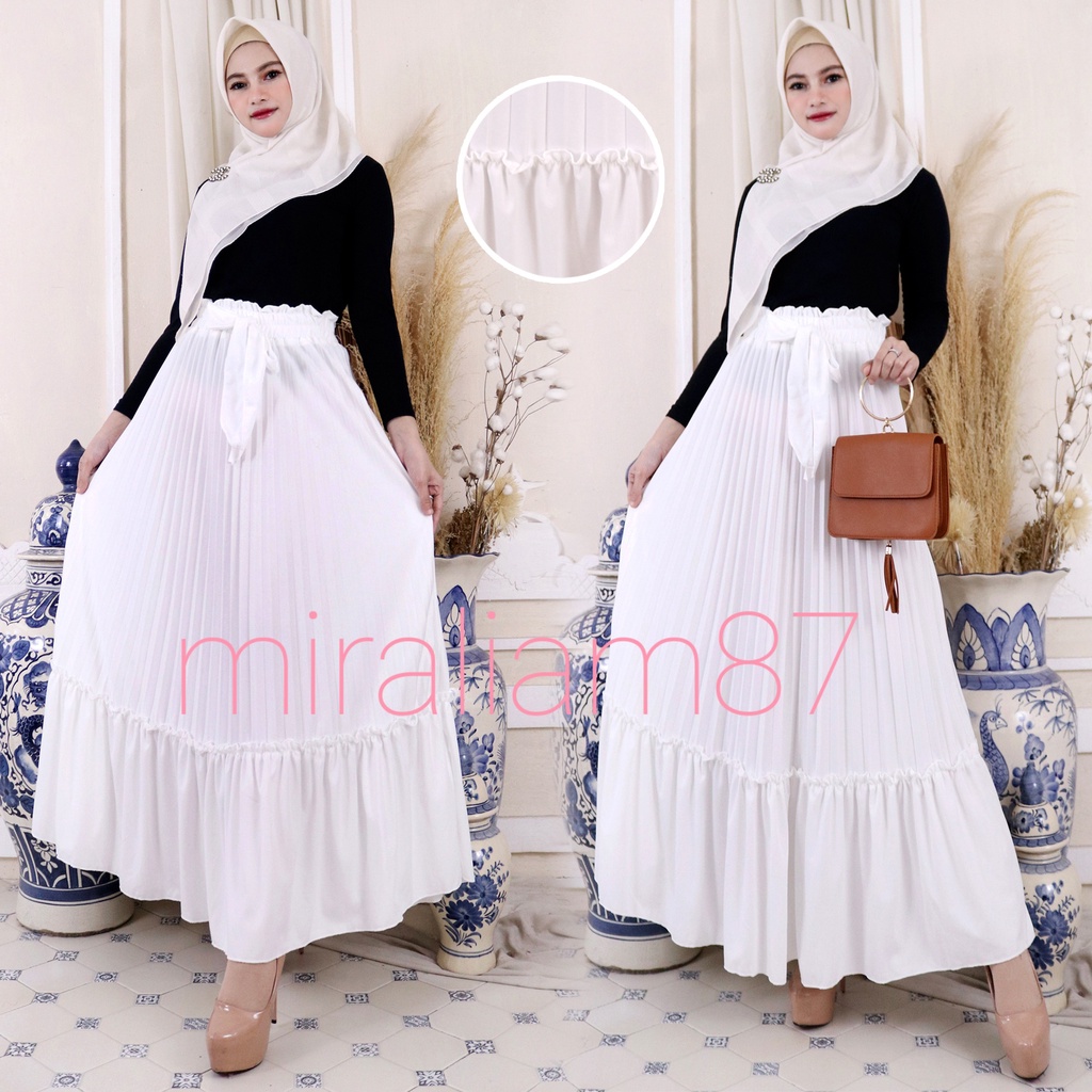 miraliam87 Rok panjang Plisket Rok mayung/Payung Rok muslim Rok kerutan Cabang Terbaru Terlaris 95 cm Rok cabang Susun