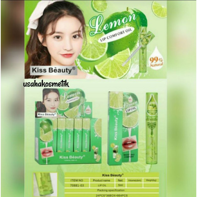 PROMO H/Percs Kiss Beauty Vitamin bibir /LIP OIL HARUM LEMON BEST SELLER