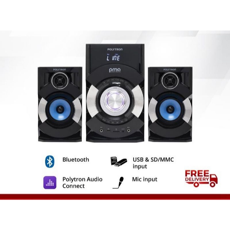 POLYTRON PMA9507 Multimedia Speaker 2.1ch Bluetooth 150 Watt PMA 9507
