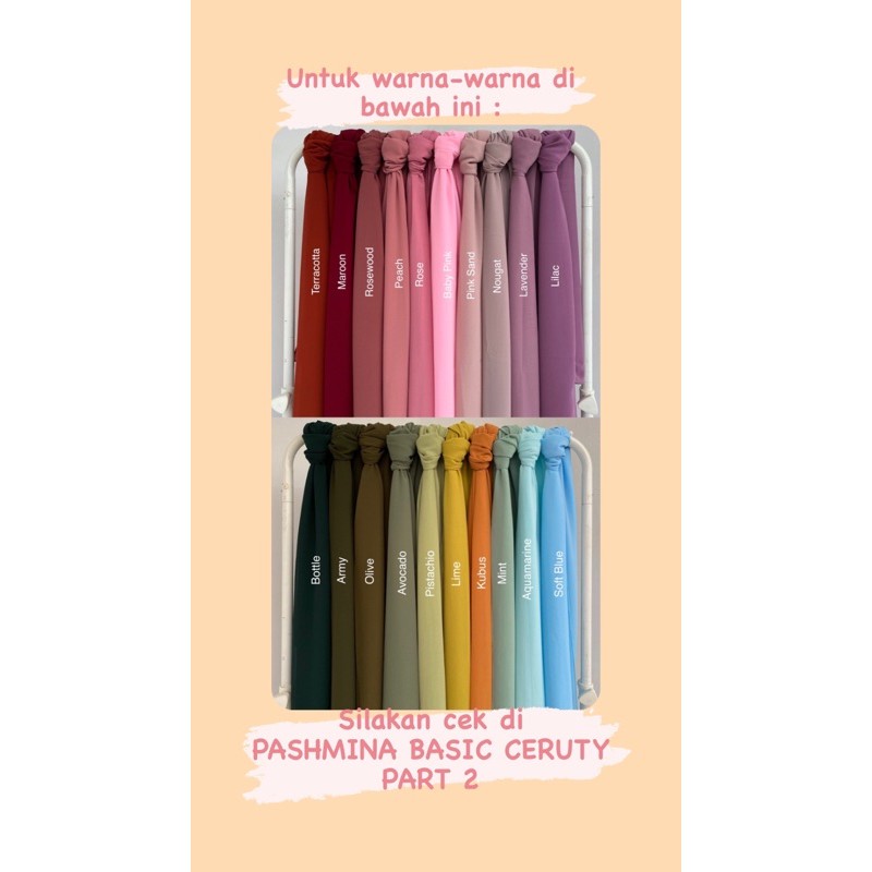 TERMURAH !! PASHMINA CERUTY BABYDOLL BASIC POLOS 180X75 (Part 1)