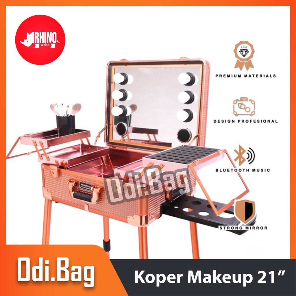 WHITERHINO Koper Makeup/Beautycase Diamond 21 Inch Bluetooth Speaker