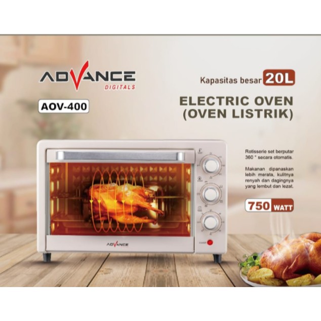 Advance Oven Listrik 20 Liter Rotisserie Timer AOV-400 Electric Oven