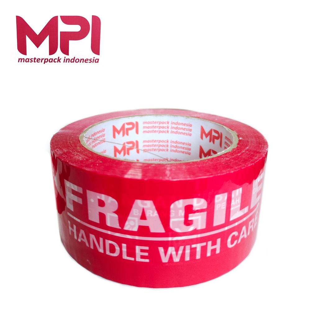 Lakban Fragile Merah Handle With Care 100 METER Jangan Dibanting MPI