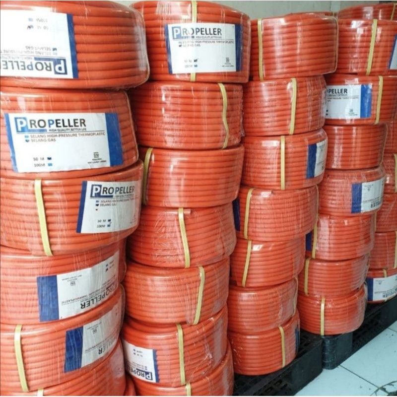 SELANG  GAS ORANGE PROPELLER 2 LAPIS 50M