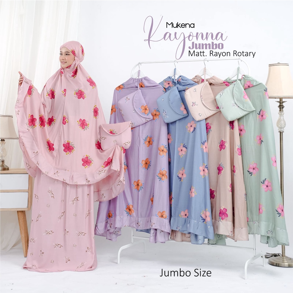 Mukena Bali Dewasa Rempel Jumbo Kayonna Motif Bunga Lucu Kekinian