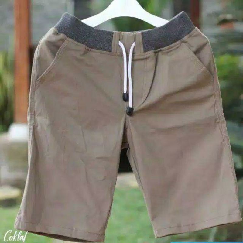 [PREMIUM] CHINO PENDEK  PINGGANG KARET/ RIP BAHAN TEBAL MELAR DENRO BY PUPUSSTORE