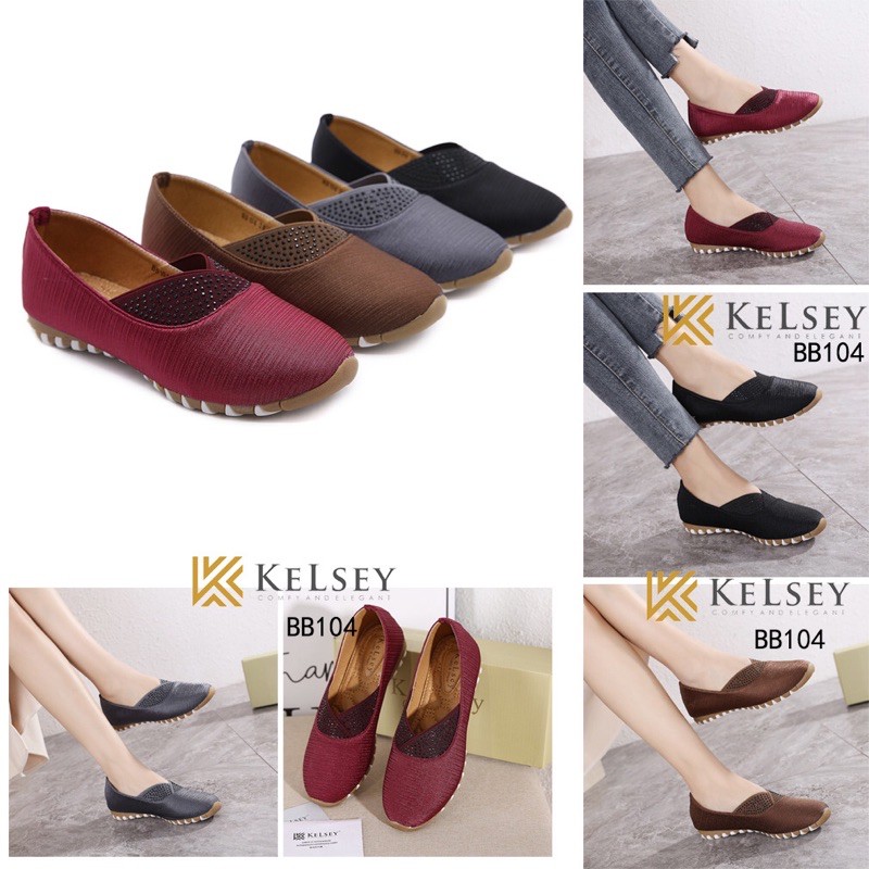 (GRATIS ALAS KAKI) NICOLE SEPATU SLIP ON KELSEY BB104  SANDAL WANITA FLAT SHOES