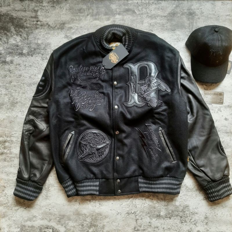 Rawtype Riot Varsity Legendary 5 Black on Black "XL"