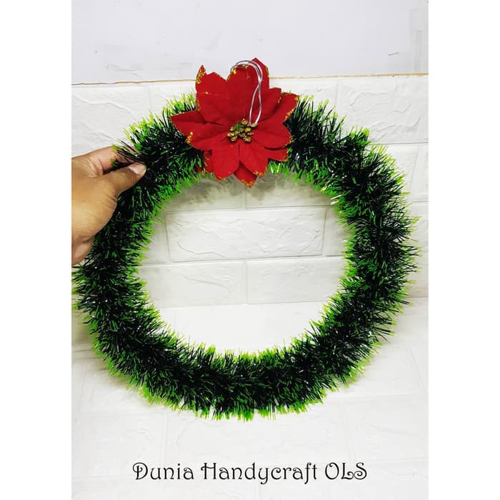 Ornamen Natal Christmas Wreath Slinger Xmas Dekorasi Hiasan Natal