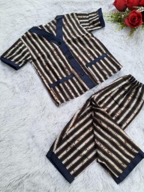 Baju Setelan Batik Piyama Anak Bayi Balita Cewek Cowok Lucu Dan Adem Banget Kekinian